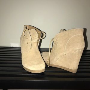 Suede Nude Ankle Booties